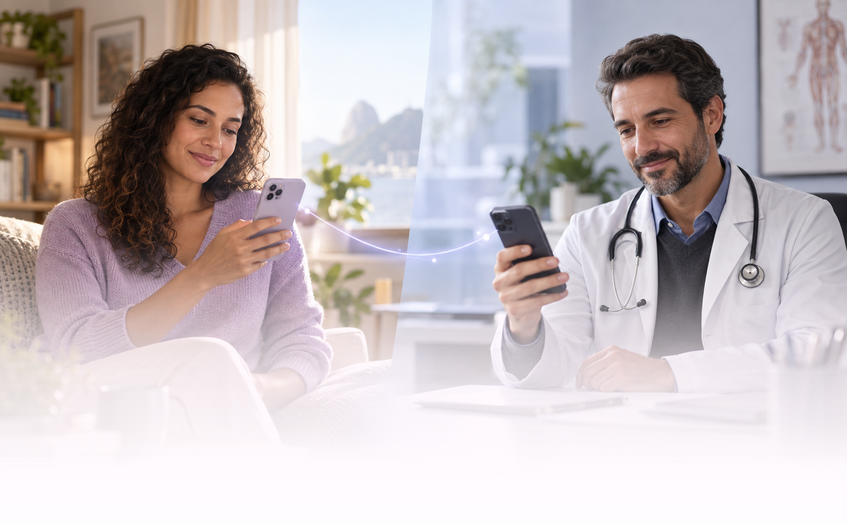 Paciente e médica conectados pela telemedicina da LiLi Health